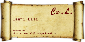 Cseri Lili névjegykártya