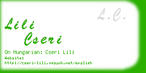 lili cseri business card